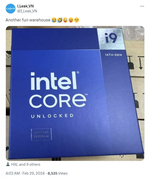 The Intel Core i9-14900KS Retail Package Appears in Vietnam